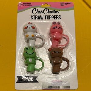💙Char Charms Straw Toppers Set of 4 straws. New in package.